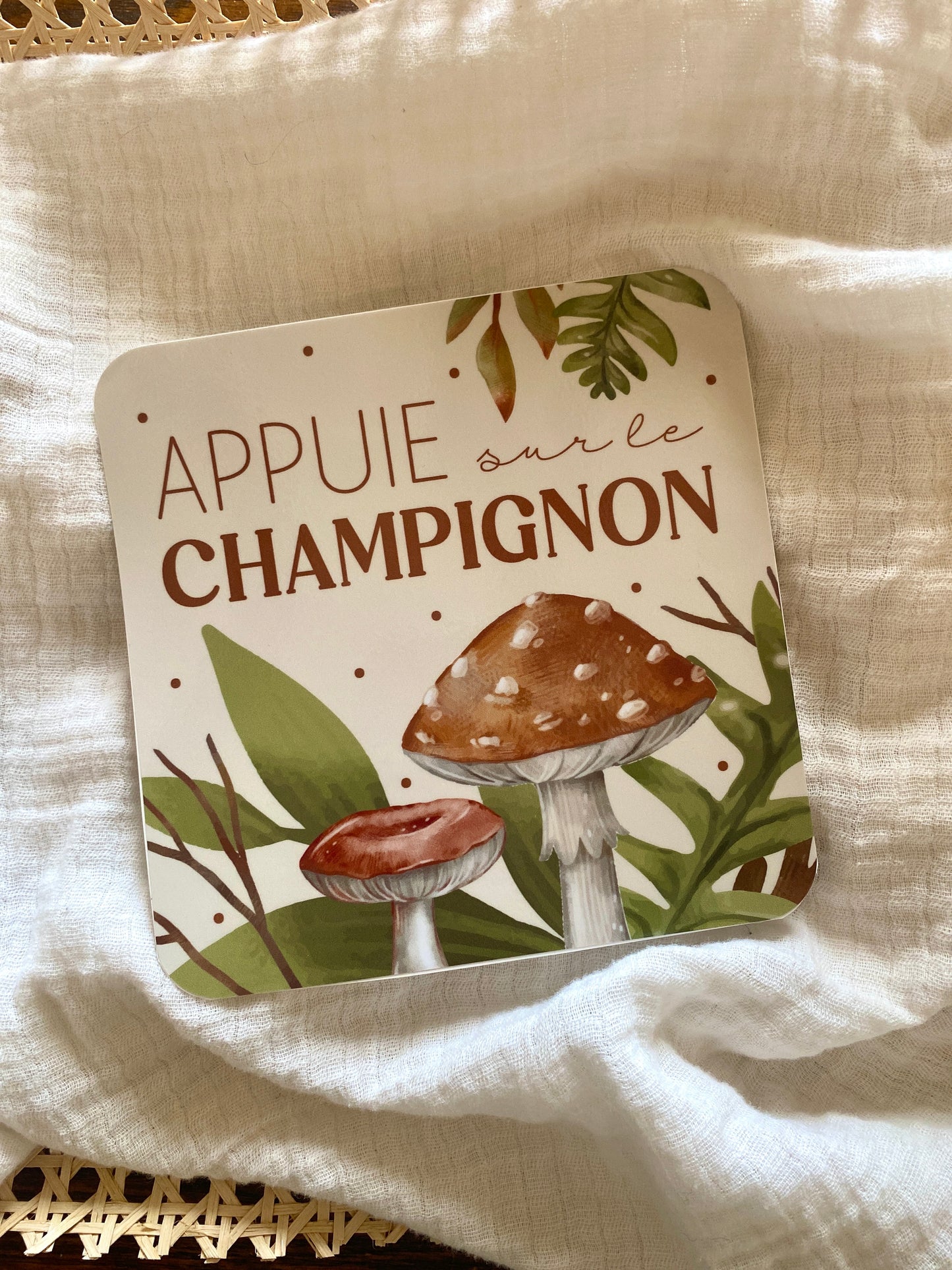 Autocollant voiture « Appuie sur le champignon »