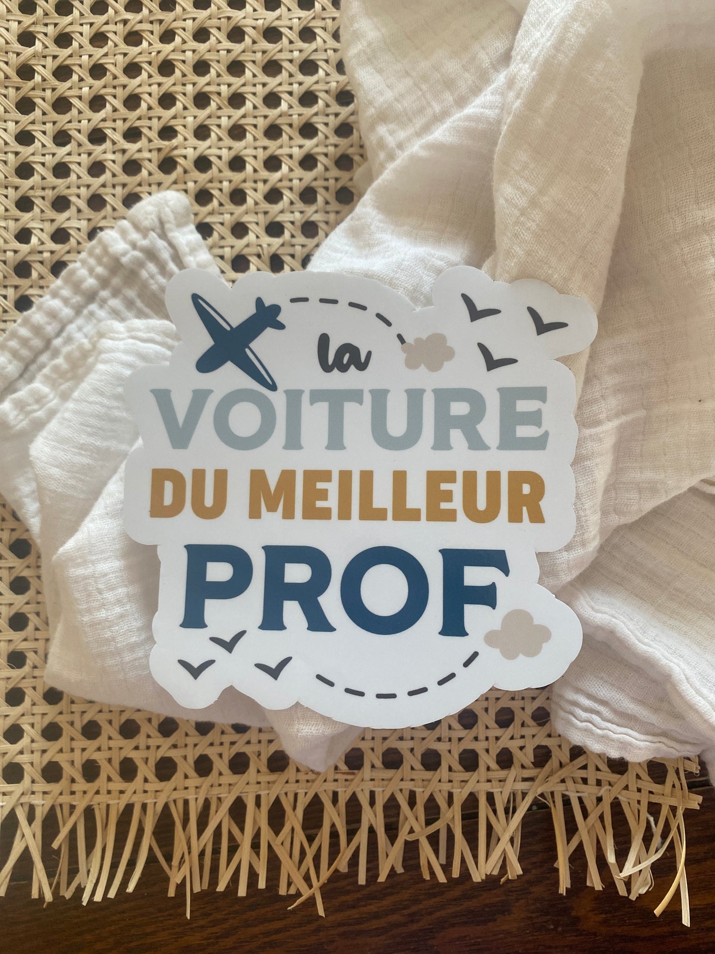 Autocollant voiture « La voiture du meilleur prof »