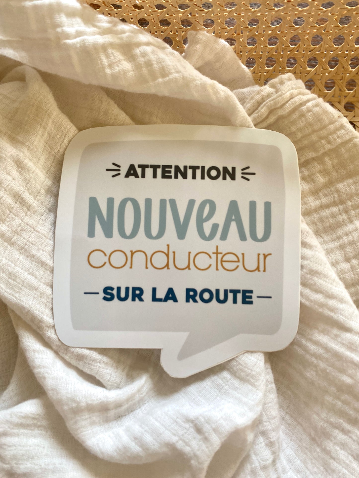 Autocollant voiture « Attention nouveau conducteur »