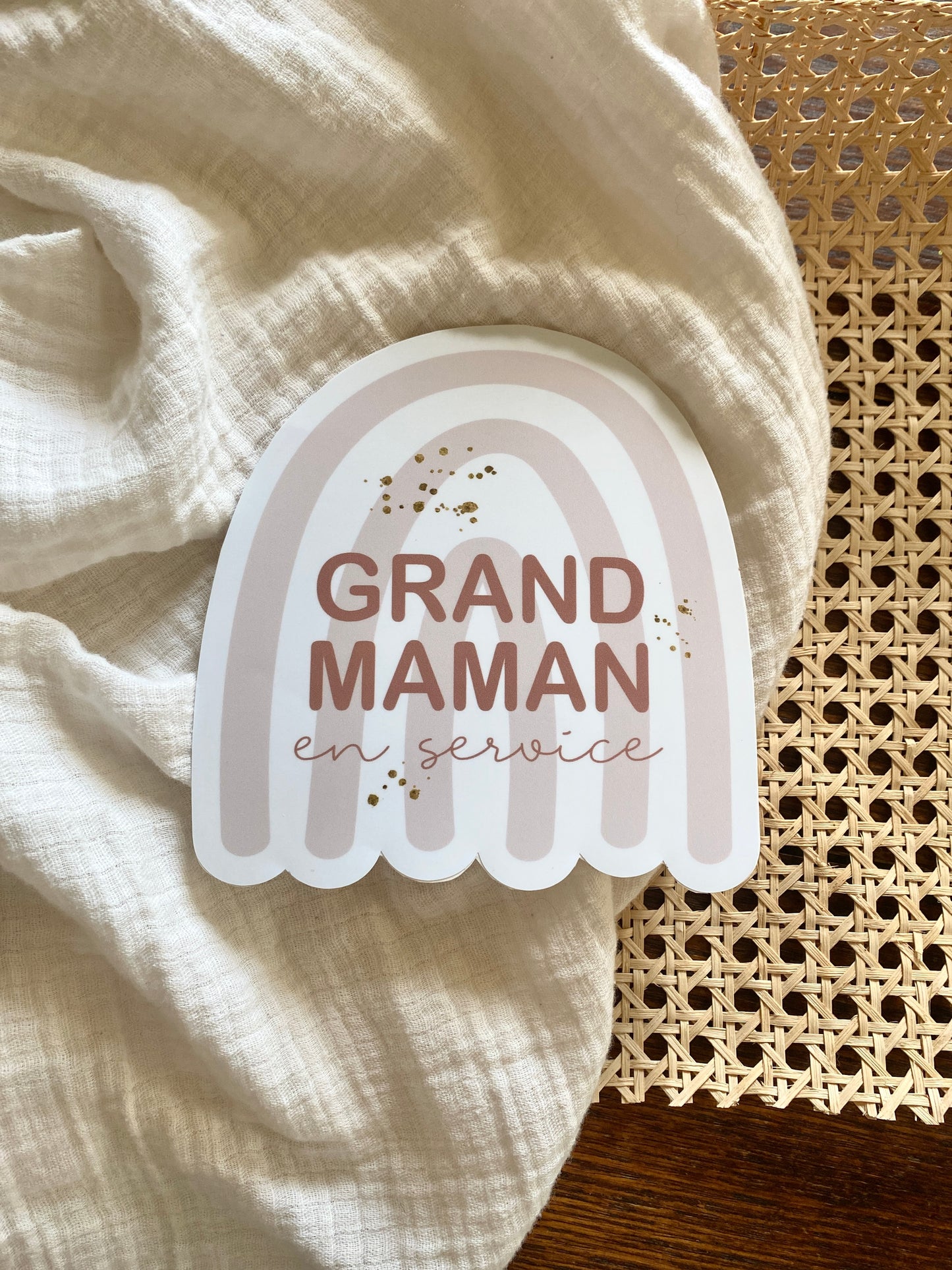 Autocollant voiture « Grand-maman en service »