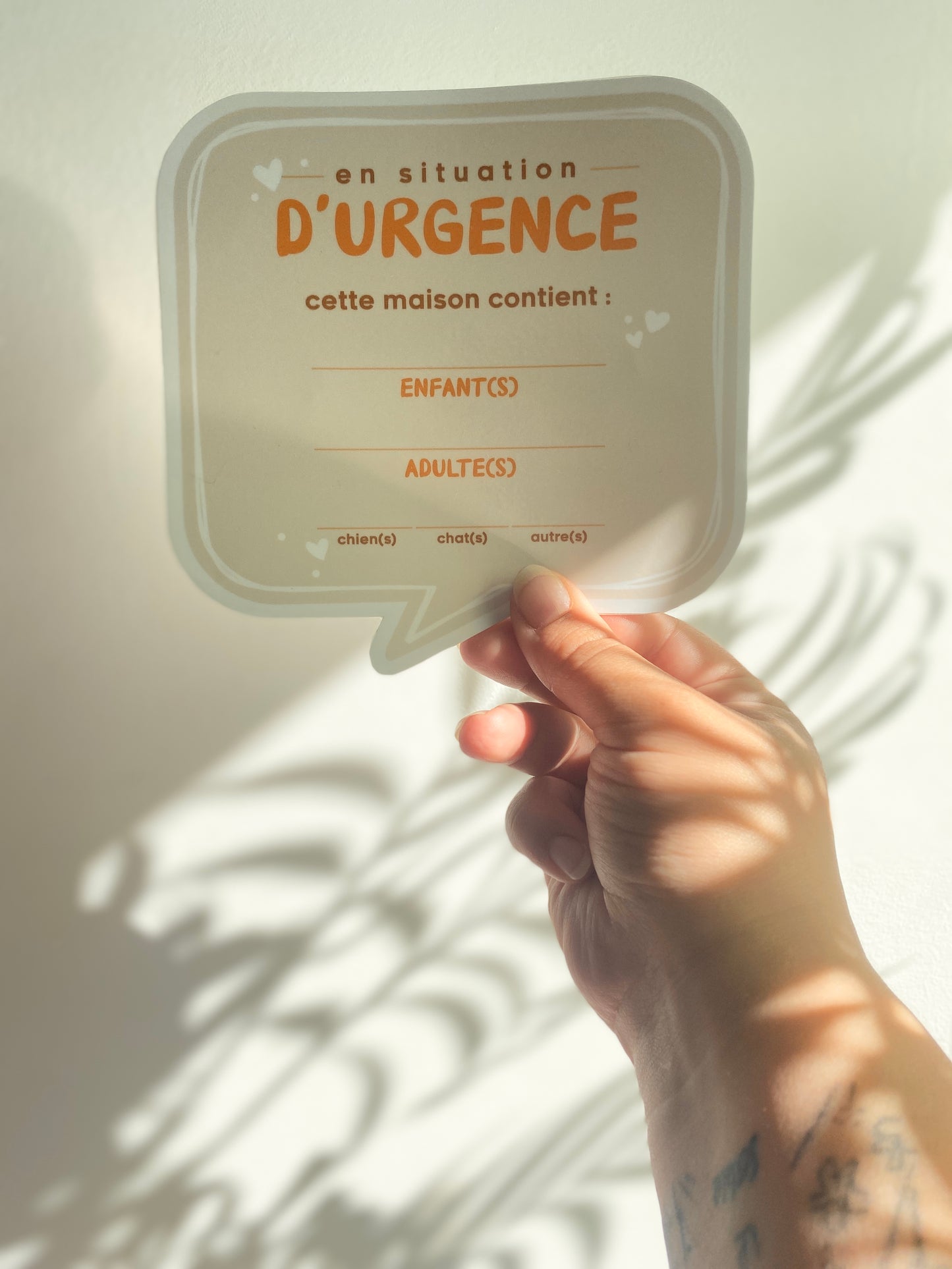 Autocollant d'urgence