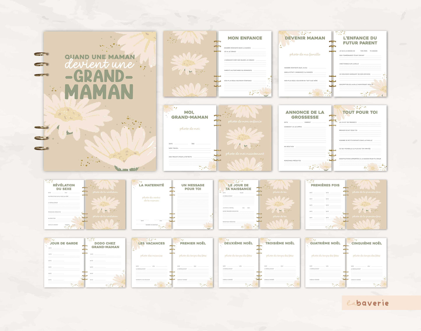 Livre de naissance à anneaux pour Grand-Maman