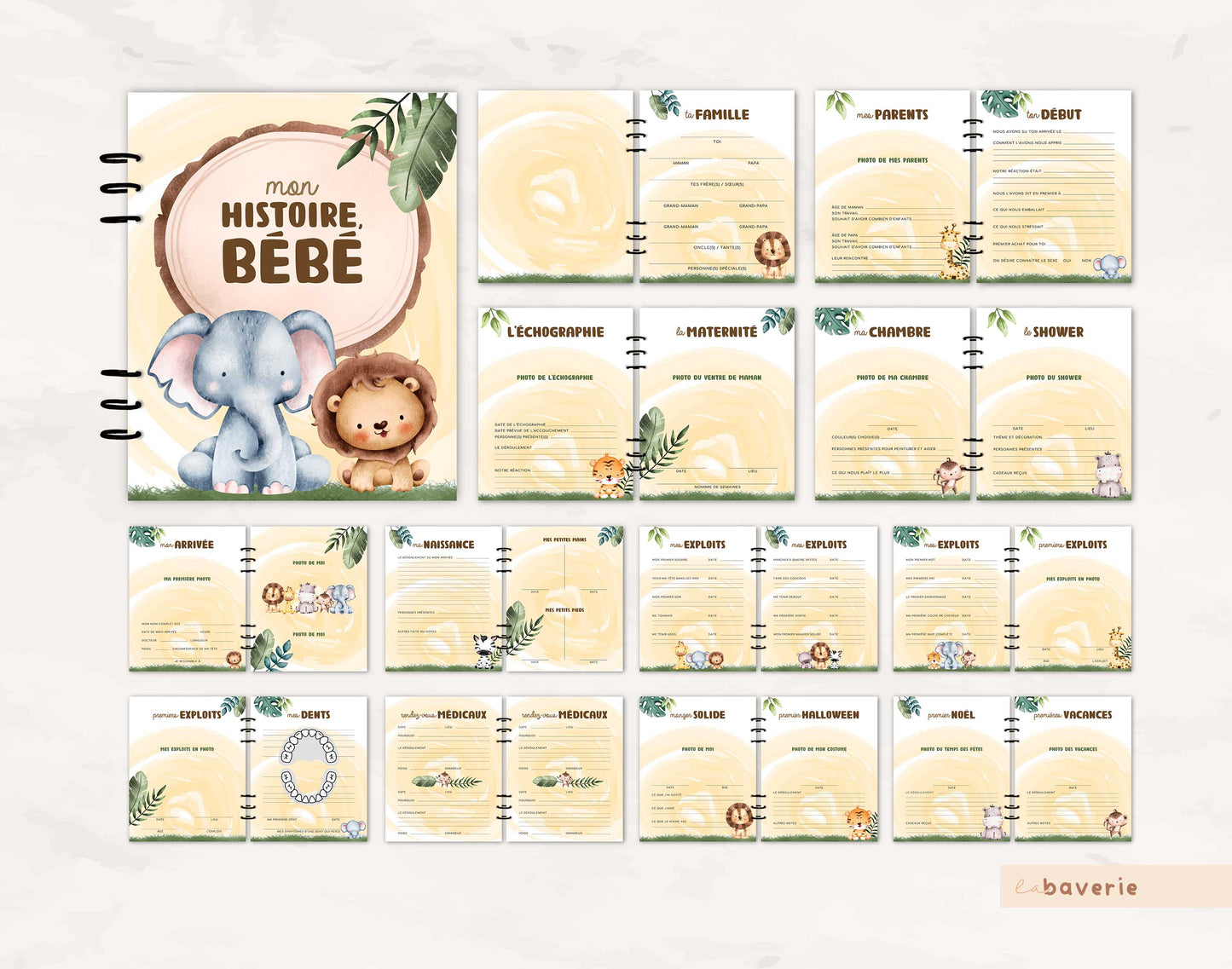 Livre de naissance à anneaux MiniSafari