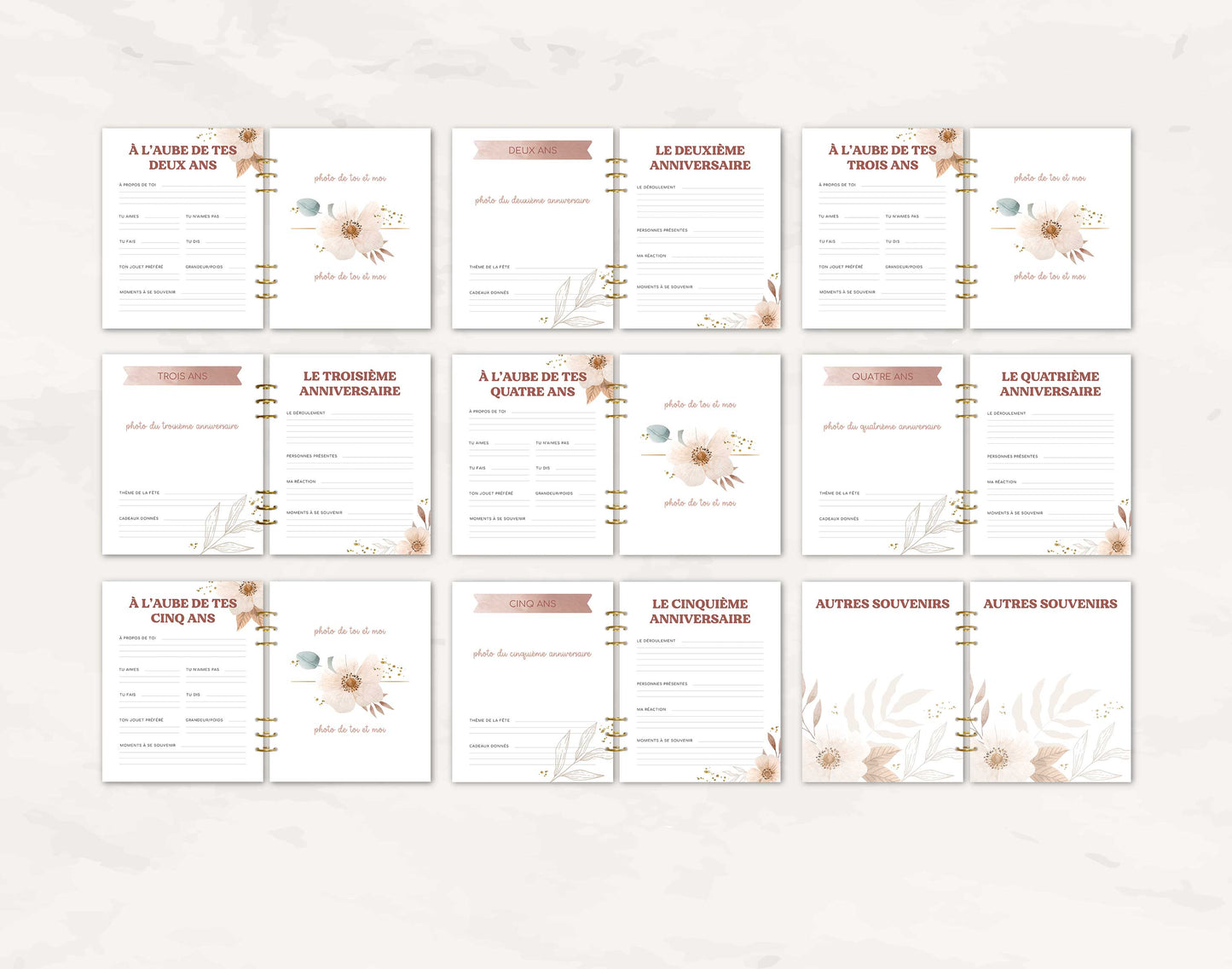Livre de naissance à anneaux pour Mamie