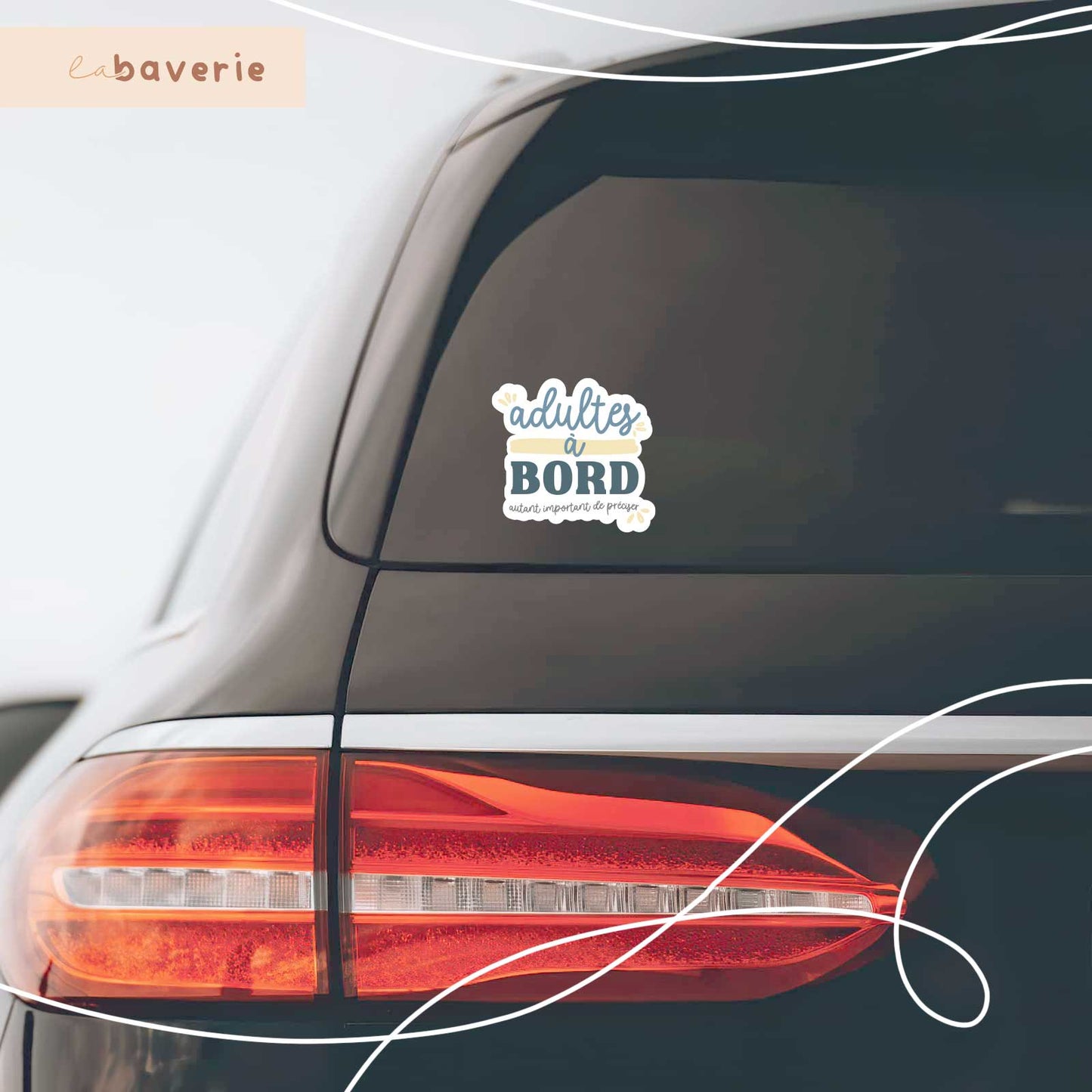 Autocollant voiture « Adultes à bord »