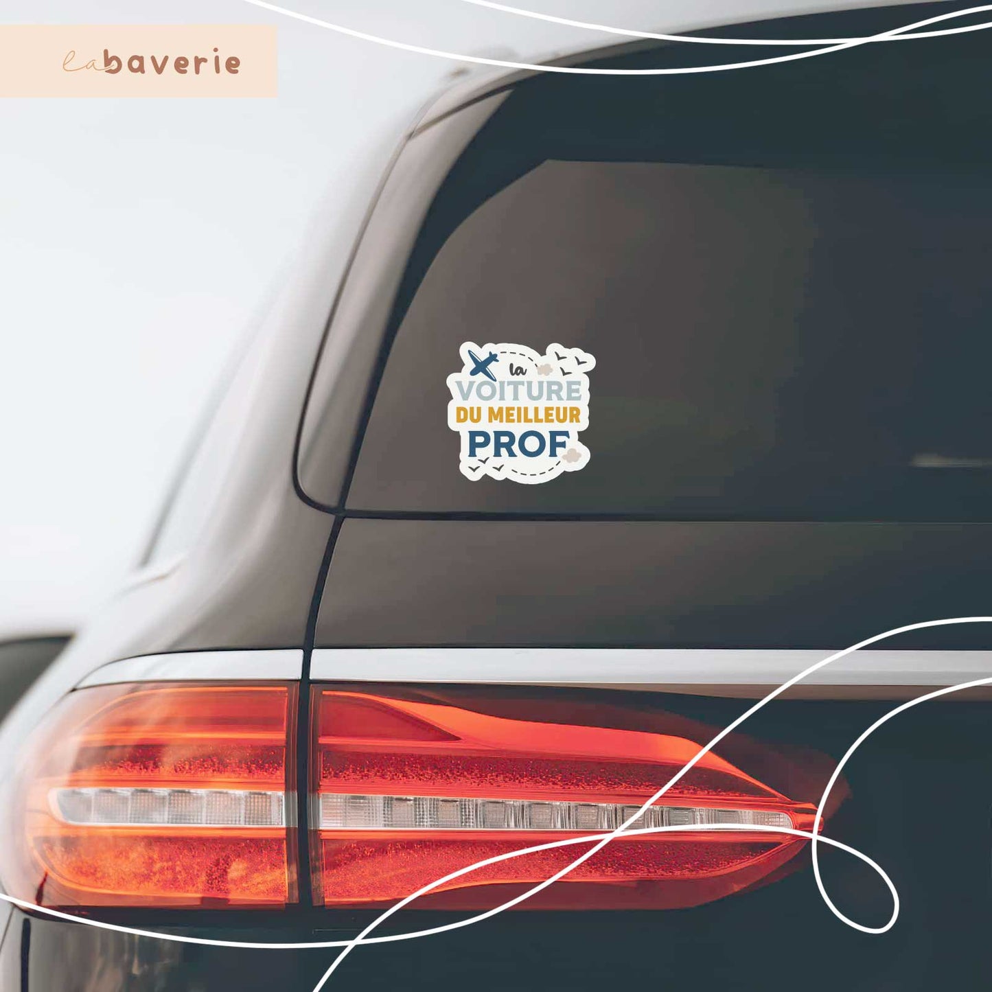 Autocollant voiture « La voiture du meilleur prof »