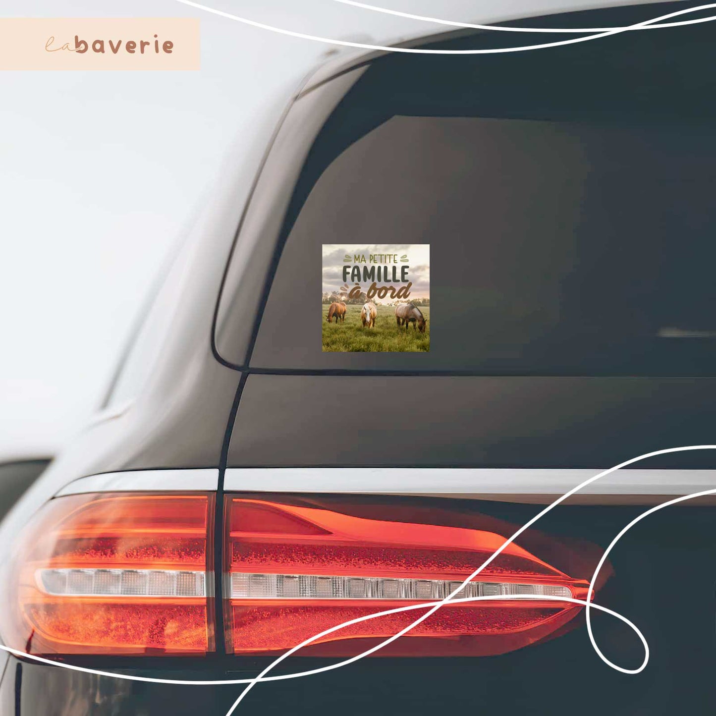Autocollant voiture « Ma petite famille à bord »