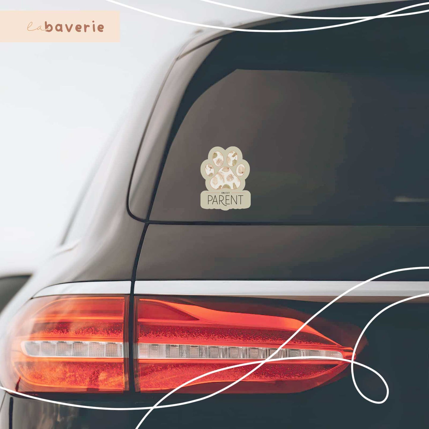 Autocollant voiture « On est parent »