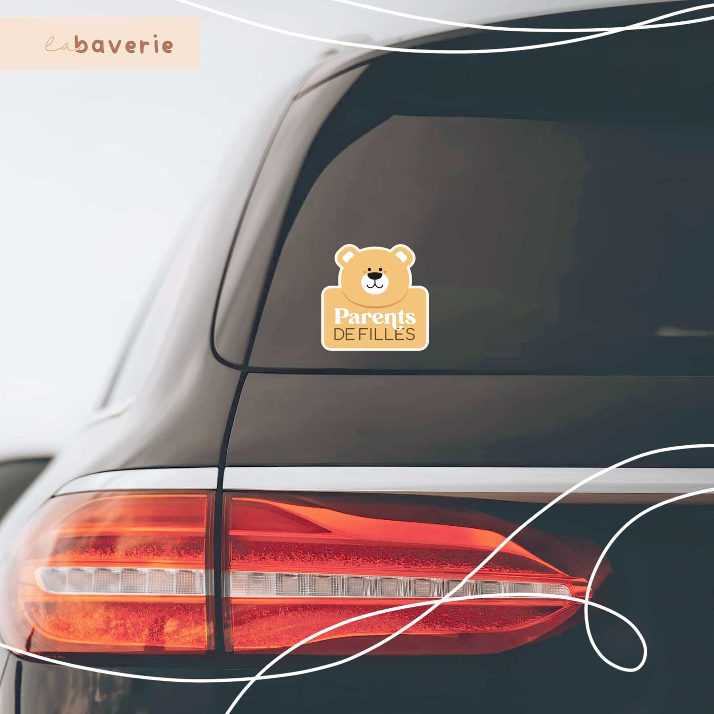 Autocollant voiture « Parents de filles »