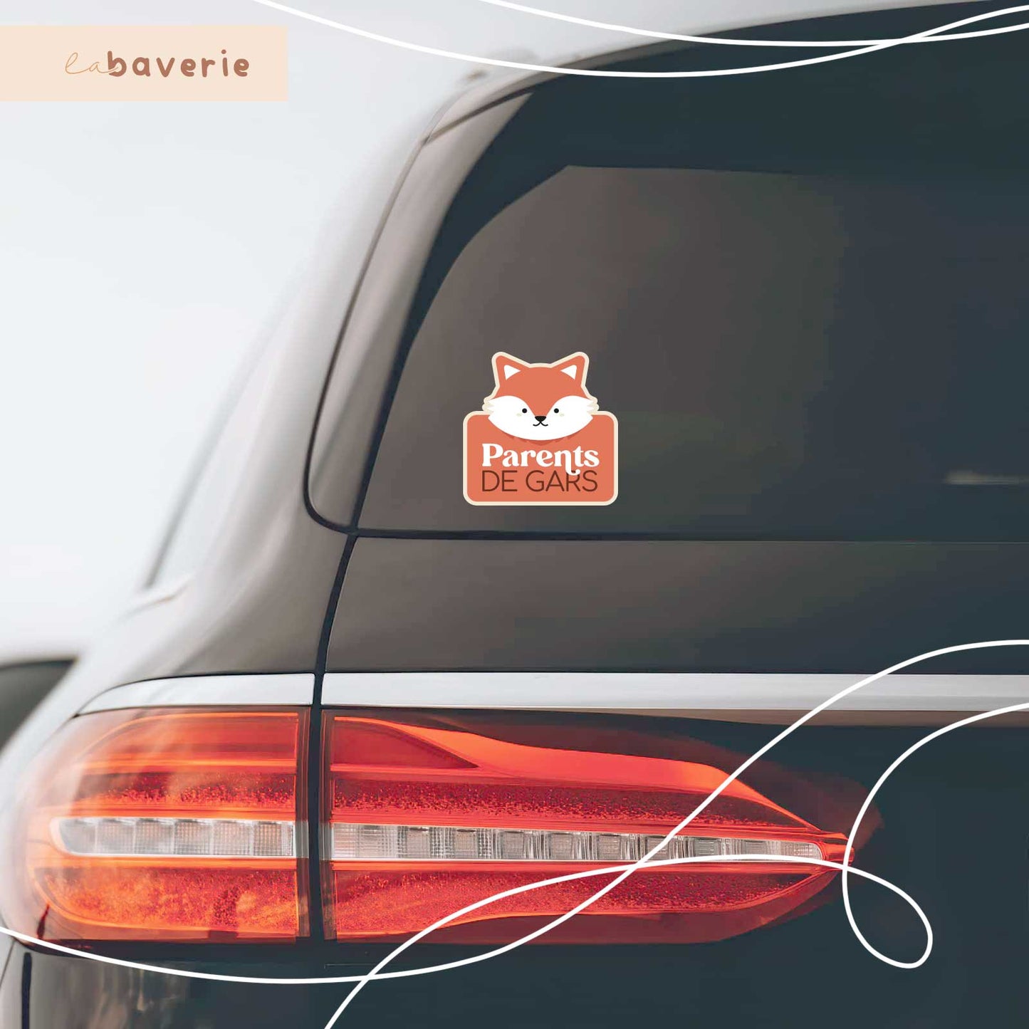 Autocollant voiture « Parents de gars »
