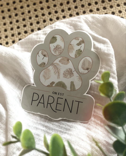 Autocollant voiture « On est parent »