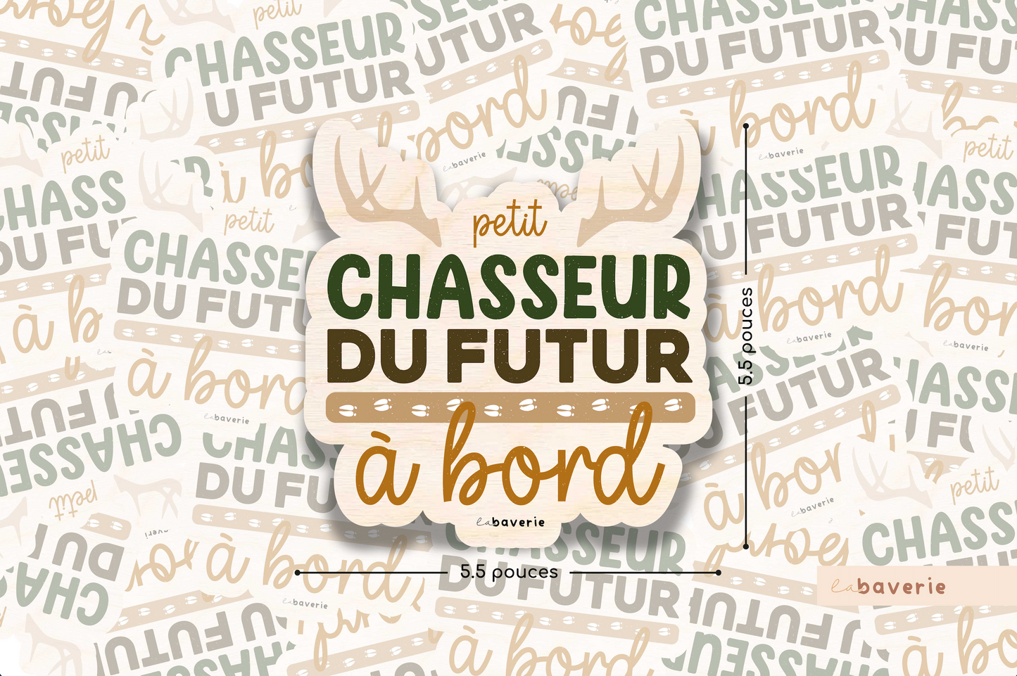 Autocollant voiture « Petit chasseur du futur à bord »