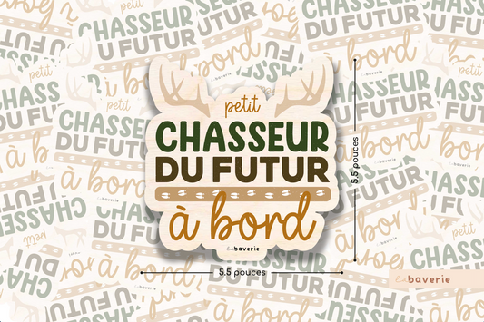 Autocollant voiture « Petit chasseur du futur à bord »