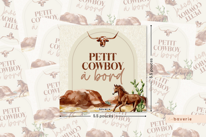 Autocollant voiture « Petit cowboy à bord »