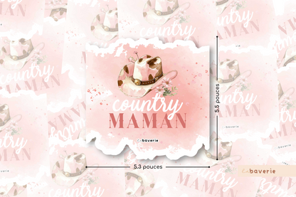 Autocollant voiture « Country Maman »