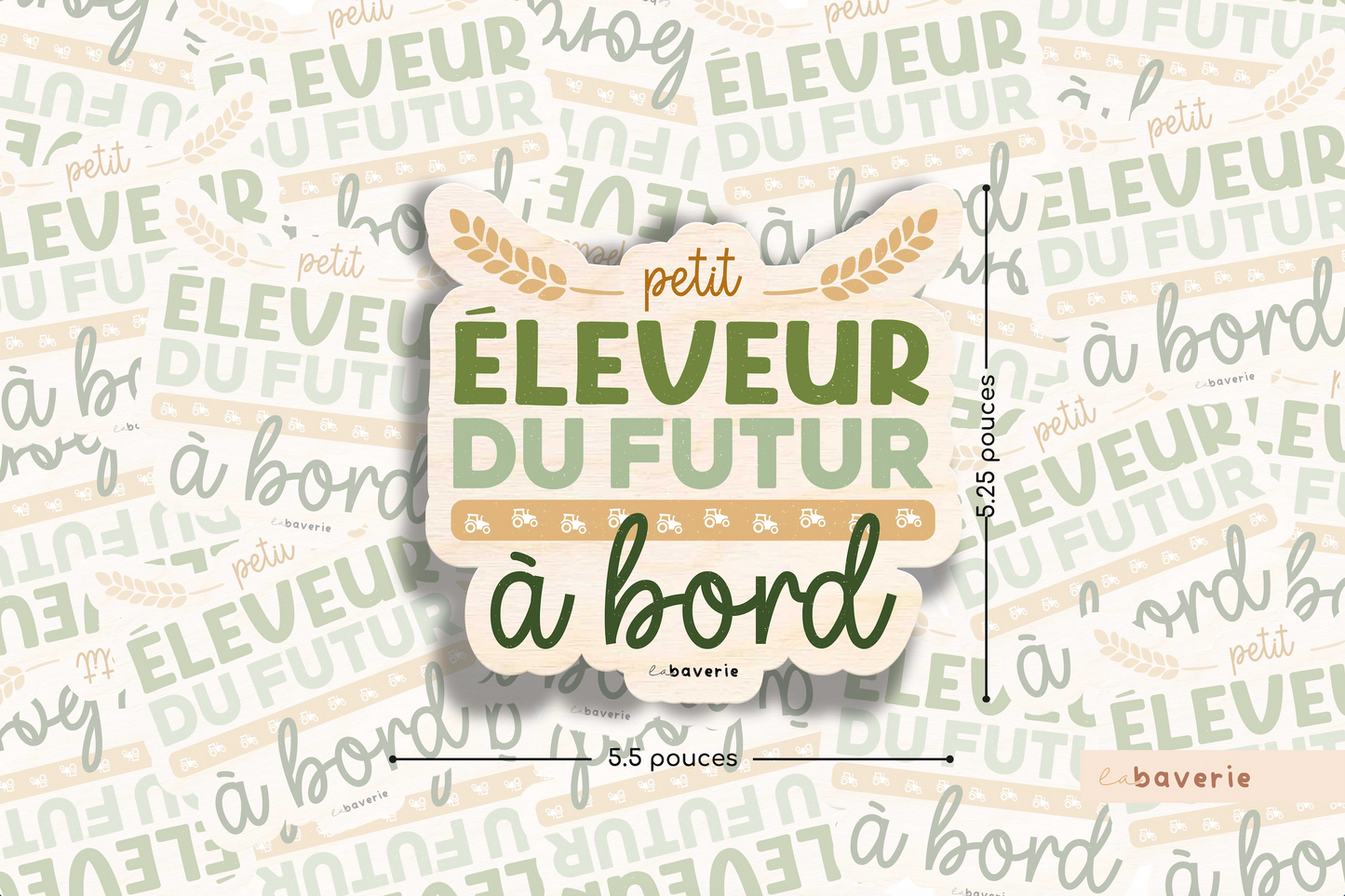 Autocollant voiture « Petit éleveur du futur à bord »