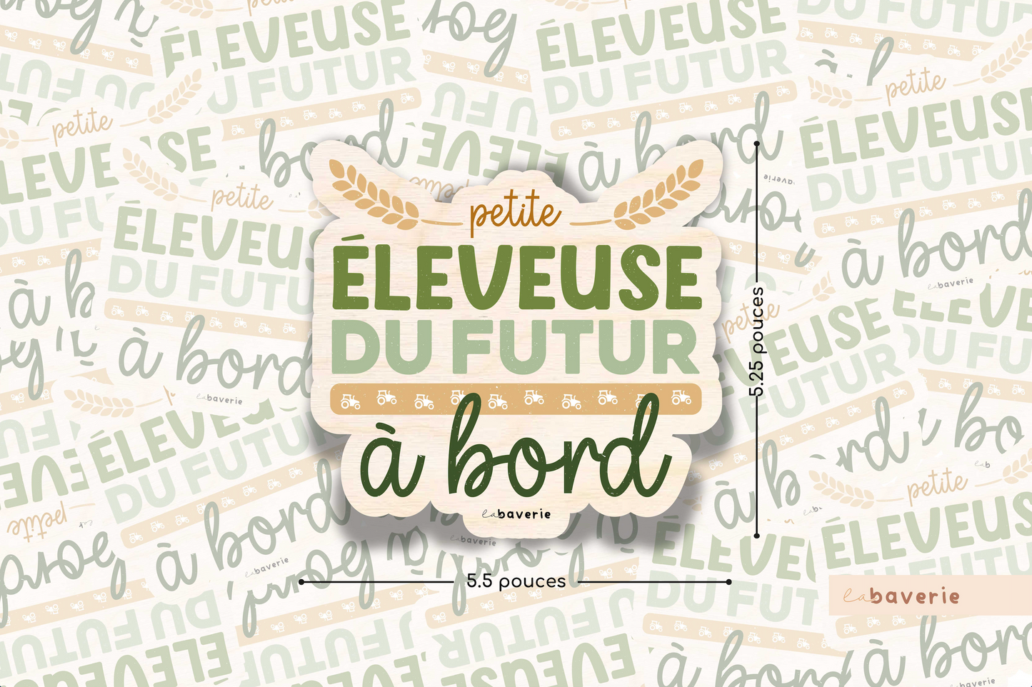 Autocollant voiture « Petite éleveuse du futur à bord »