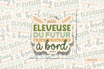 Autocollant voiture « Petite éleveuse du futur à bord »