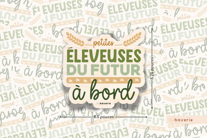 Autocollant voiture « Petites éleveuses du futur à bord »