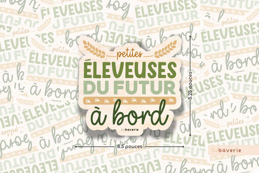 Autocollant voiture « Petites éleveuses du futur à bord »