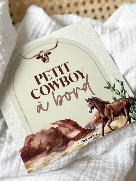 Autocollant voiture « Petit cowboy à bord »