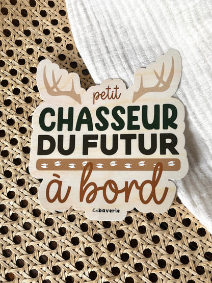 Autocollant voiture « Petit chasseur du futur à bord »
