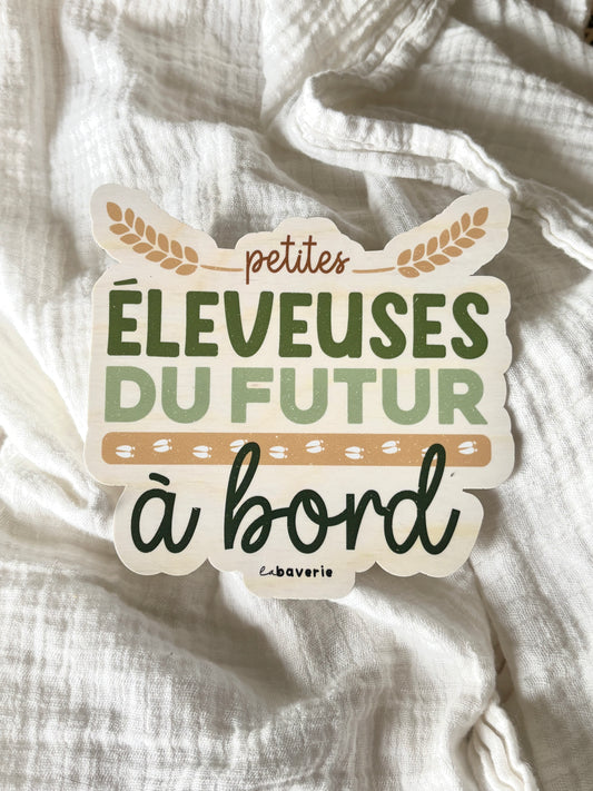 Autocollant voiture « Petites éleveuses du futur à bord »