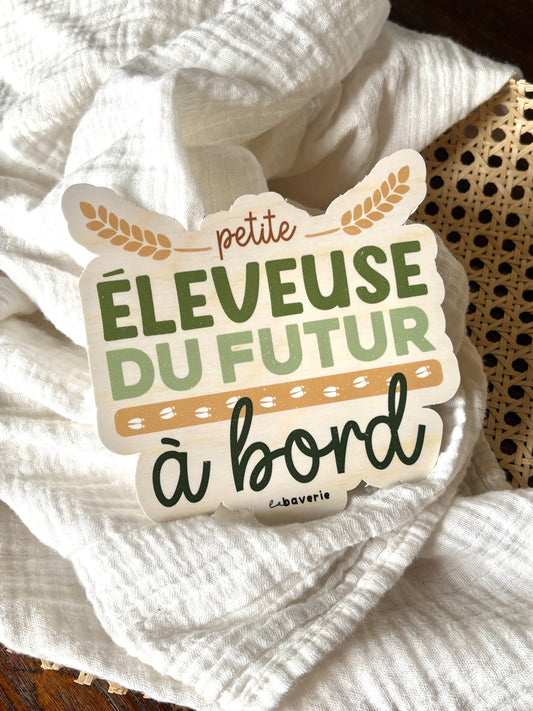 Autocollant voiture « Petite éleveuse du futur à bord »