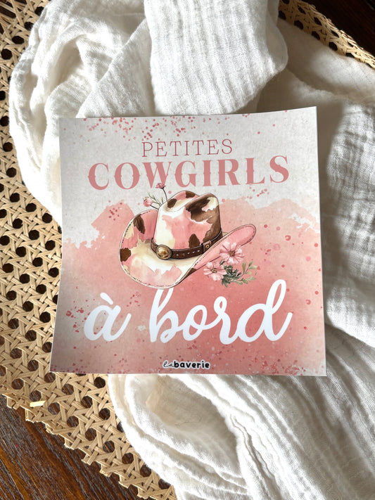 Autocollant voiture « Petites cowgirls à bord »