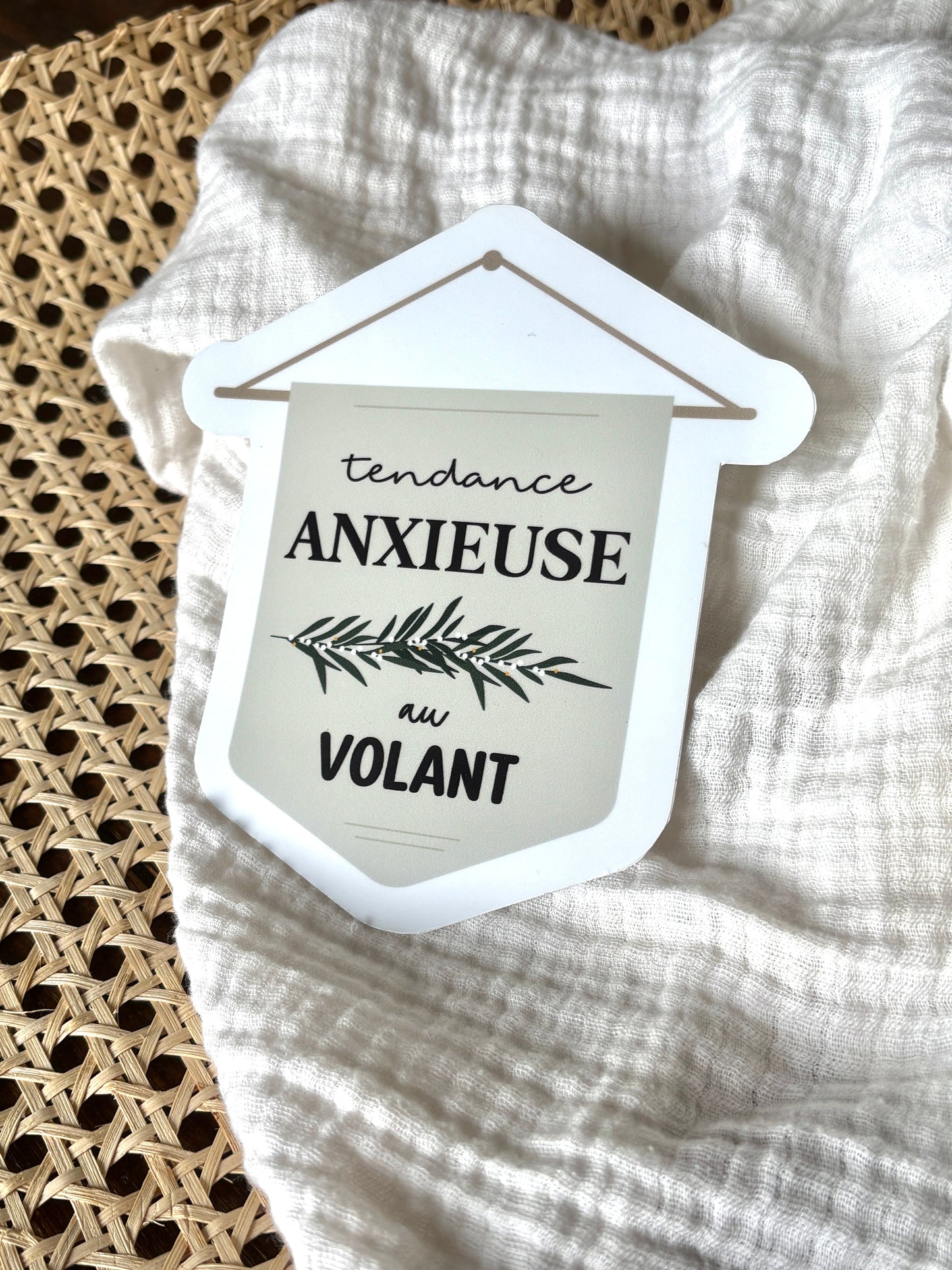 Autocollant voiture « Tendance anxieuse au volant »