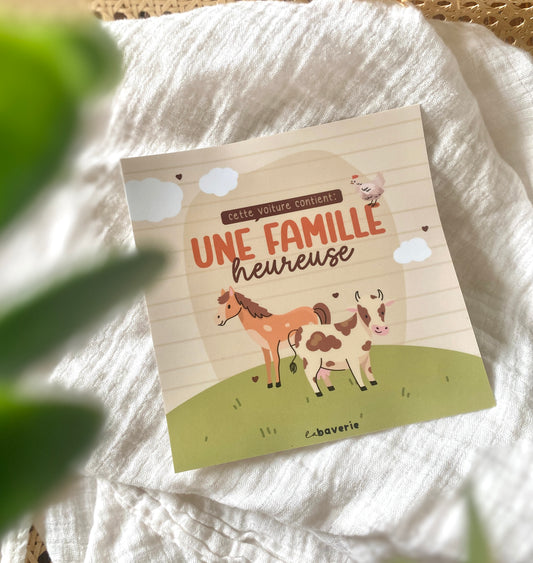 Autocollant voiture « Cette voiture contient : Une famille heureuse »