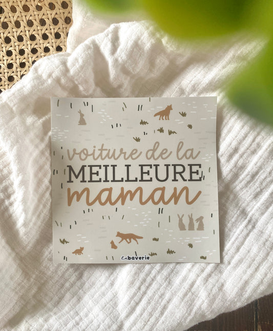 Autocollant voiture « Voiture de la meilleure maman »