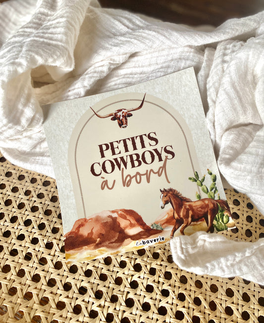 Autocollant voiture « Petits Cowboys à bord »