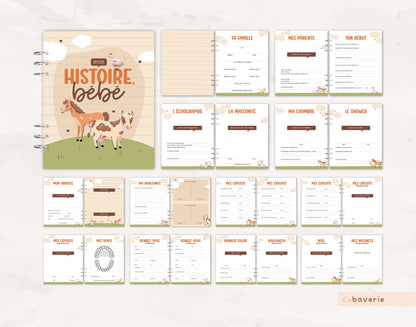 Livre de naissance à anneaux À la Ferme